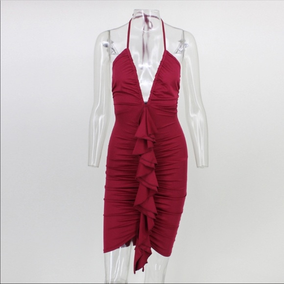 ASOS New Black Ruffle Bodycon, Size S,M,L - Picture 2 of 4